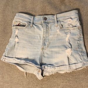 High waisted denim shorts